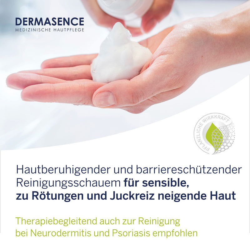 DERMASENCE Vitop forte cleansing foam, 200 ml - mild, soap-free and pH-neutral cleansing for sensitive facial skin with neurodermatitis - with woad, green tea and aloe vera unscented 200 ml (pack of 1) - NewNest Australia