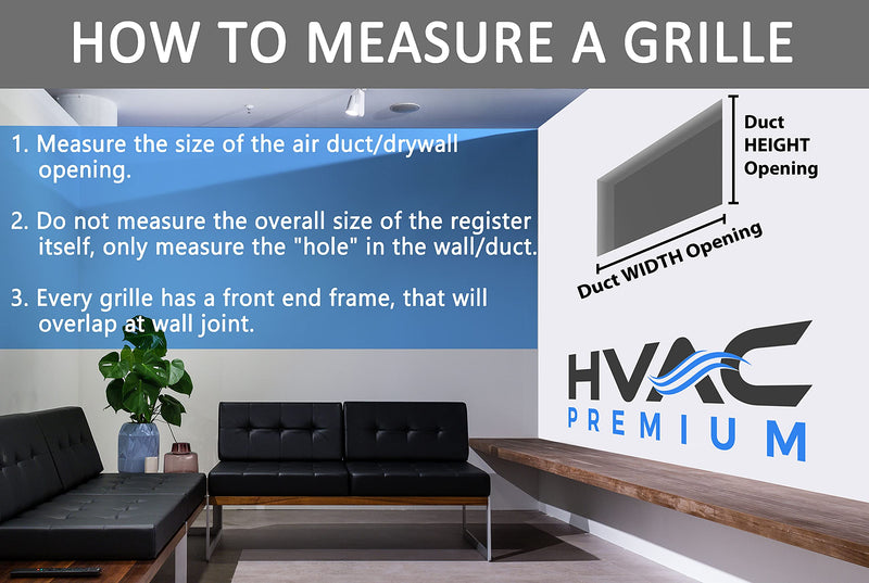 4" x 6" Return Air Grille - Sidewall and Ceiling - HVAC Vent Duct Cover Diffuser - [White] [Outer Dimensions: 5.75w X 7.75" h] 4x6 White - NewNest Australia