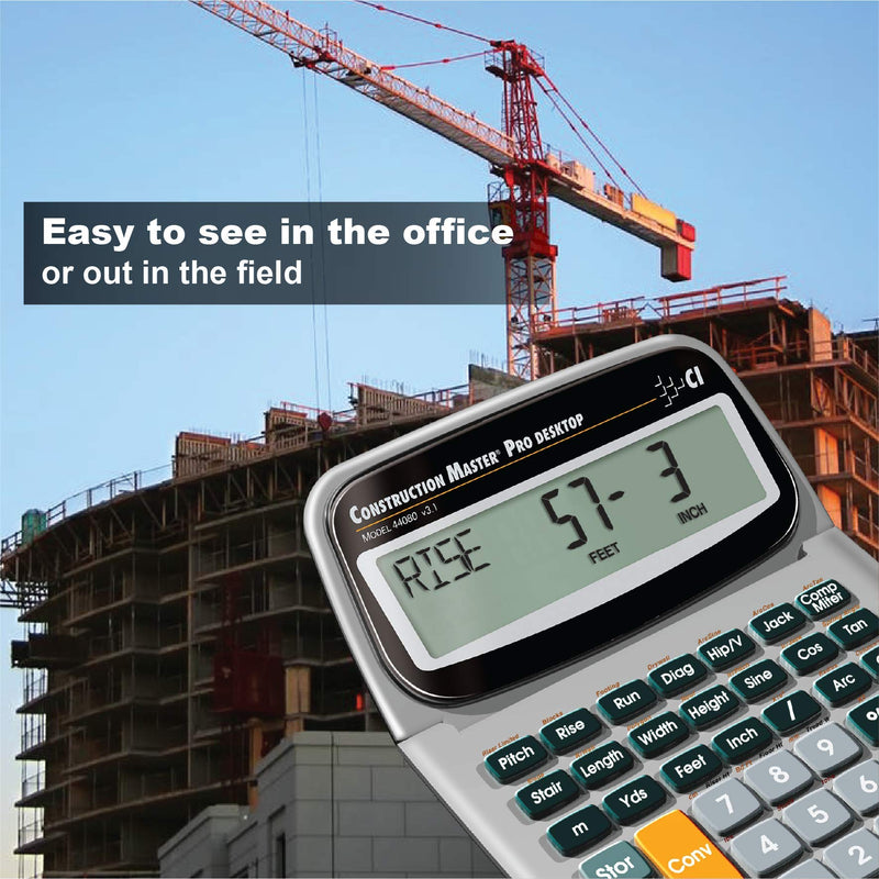 Calculated Industries 44080 Construction Master Pro-Desktop Advanced Construction Math Feet-Inch-Fraction Calculator with Trig Tool for Architects, Estimators, Contractors, Builders and Remodelers Pack of 1 - NewNest Australia