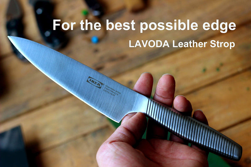 LAVODA Paddle Strop 3" by 9" Double-sided Leather Strop with Green White Compounds Kit Knife Stropping Block for Woodworking Sharpening Honing Knives Leather Knife Sharpening Polishing Large Strop - NewNest Australia