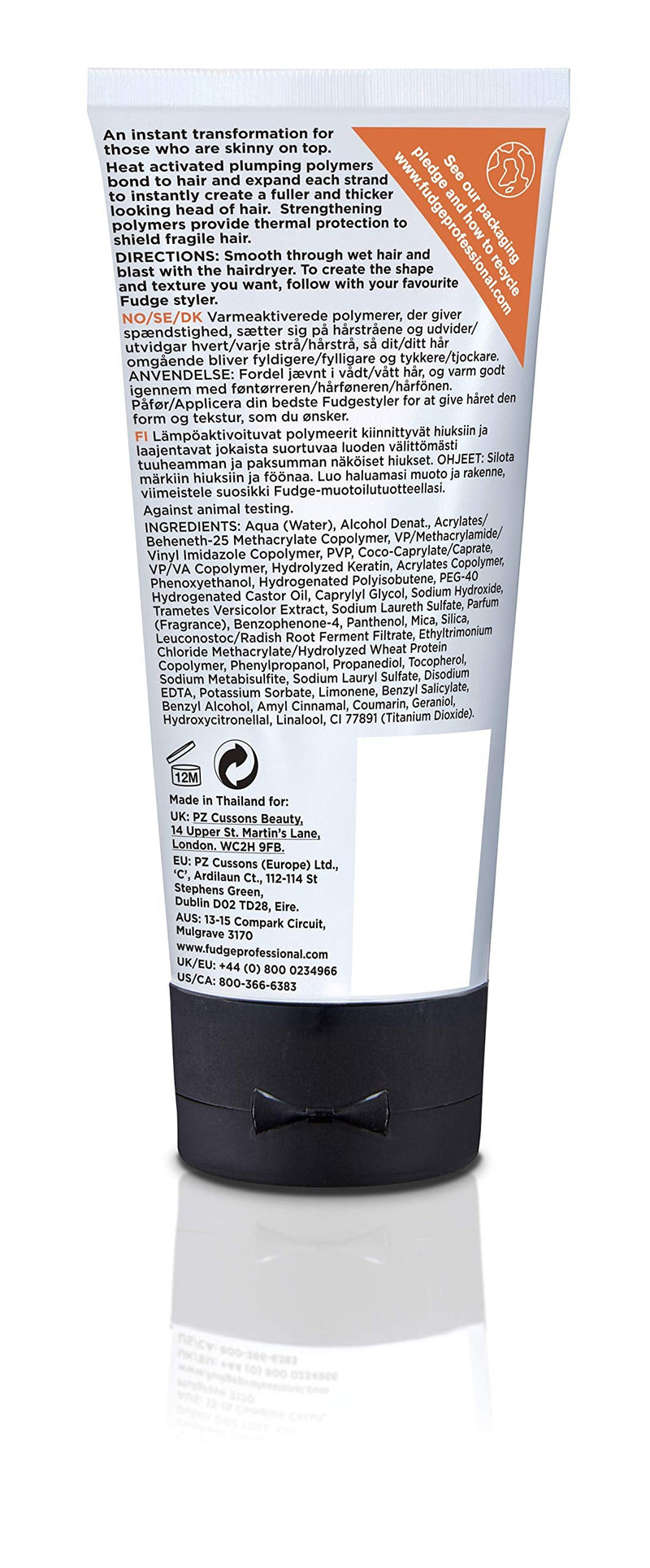 Fudge Professional Hair Thickening Cream, Xxl Hair Thickener, Hair Styling Putty For Men, For Thinning And Fine Hair, For Thicker And Fuller Hair, Infused With Heat Activated Plumping Polymers, 75Ml - NewNest Australia