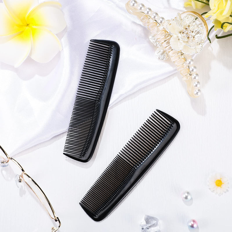 2 Pieces Pocket Plastic Hair Combs Black Hair Combs Fine and Standard Tooth Hair Cutting Comb Fine Dressing Comb Hairdressing Styling Combs for Women Men Hairdressing Barber Salon Hair Care Tool - NewNest Australia