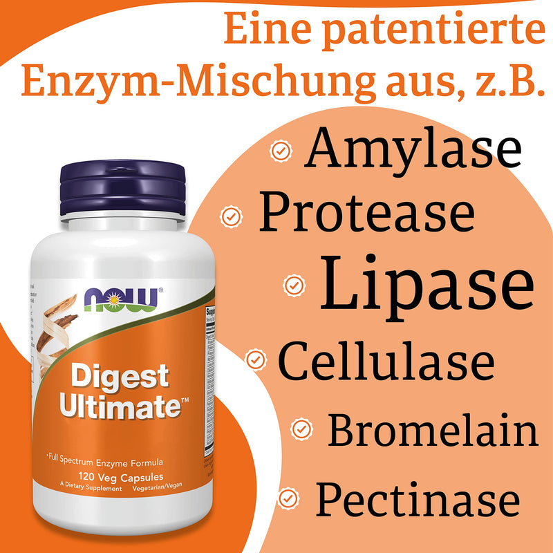 Now Foods Digest Ultimate (digestive enzymes), 120 vegan capsules, laboratory tested, soy-free, gluten-free, non-GMO, vegetarian - NewNest Australia