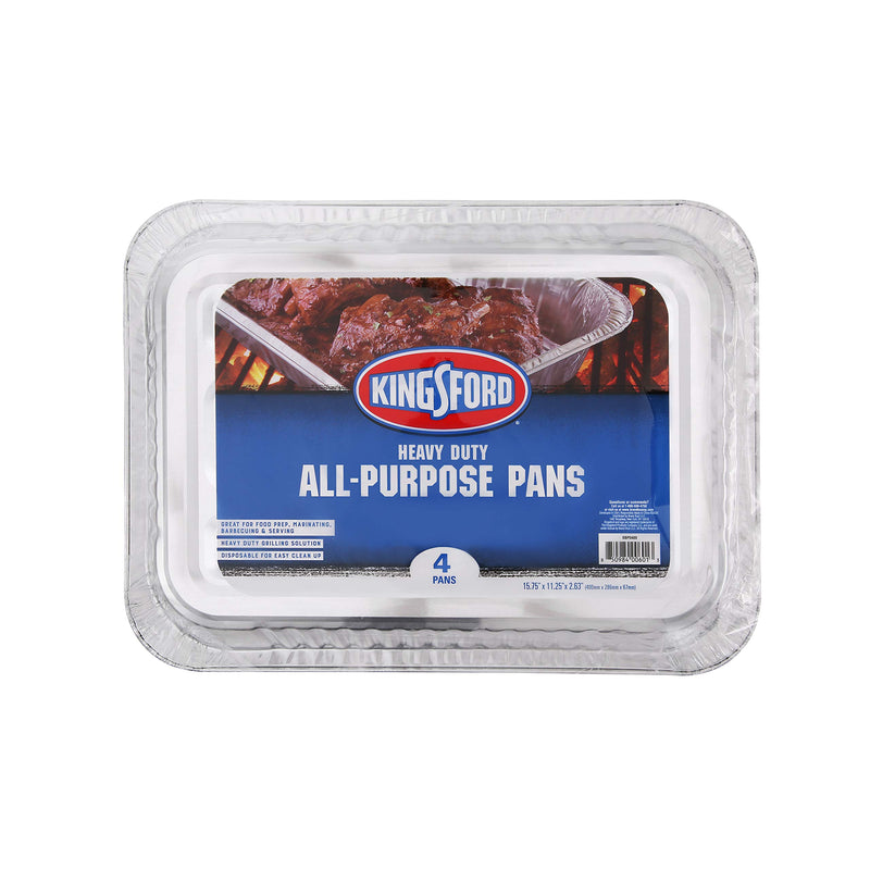 Kingsford Heavy Duty All-Purpose Aluminum Pans | Disposable Aluminum Foil Pans Ideal for Cooking, Baking, Steaming, Grilling, & Smoking | Safe, Disposable Chafing Dish, 4 Pack 4 Count - NewNest Australia