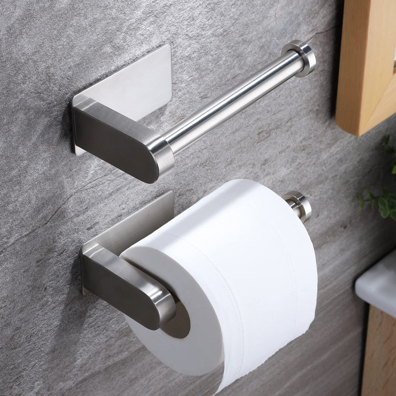 YIGII Toilet Paper Holder - Self Adhesive Toilet Roll Holder for Bathroom 2 Pack Tissue Holder Dispenser, SUS304 Stainless Steel Silver - NewNest Australia