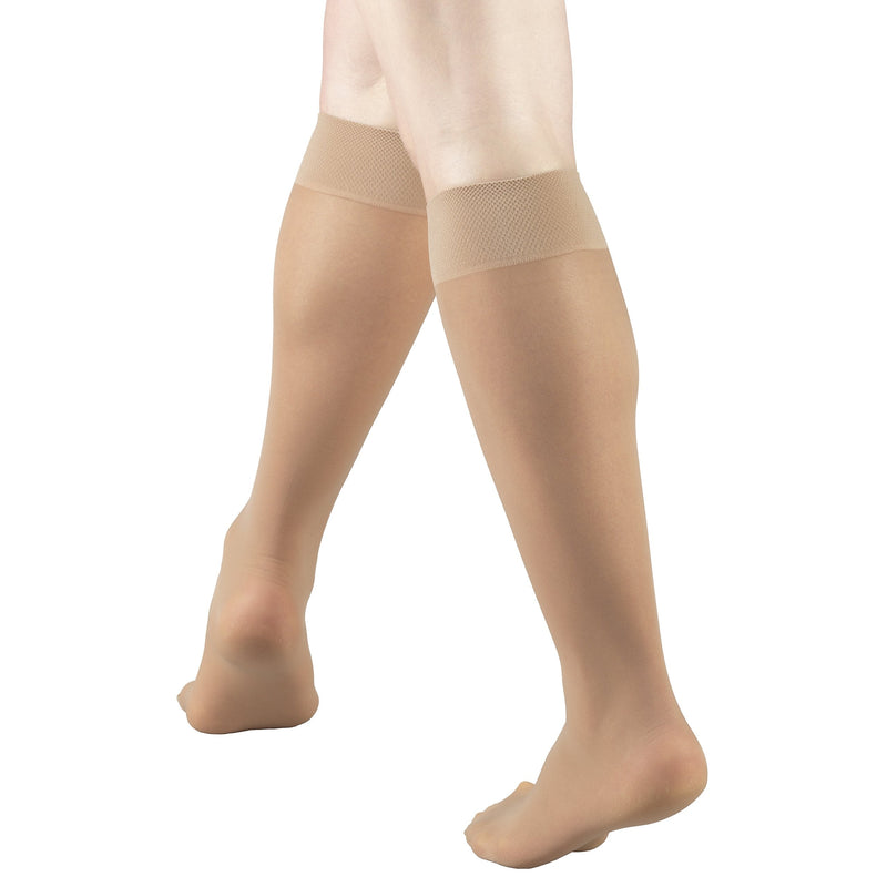 Truform Sheer Compression Stockings, 8-15 mmHg, Women's Knee High Length, 20 Denier, Beige, Large Large (1 Pair) - NewNest Australia