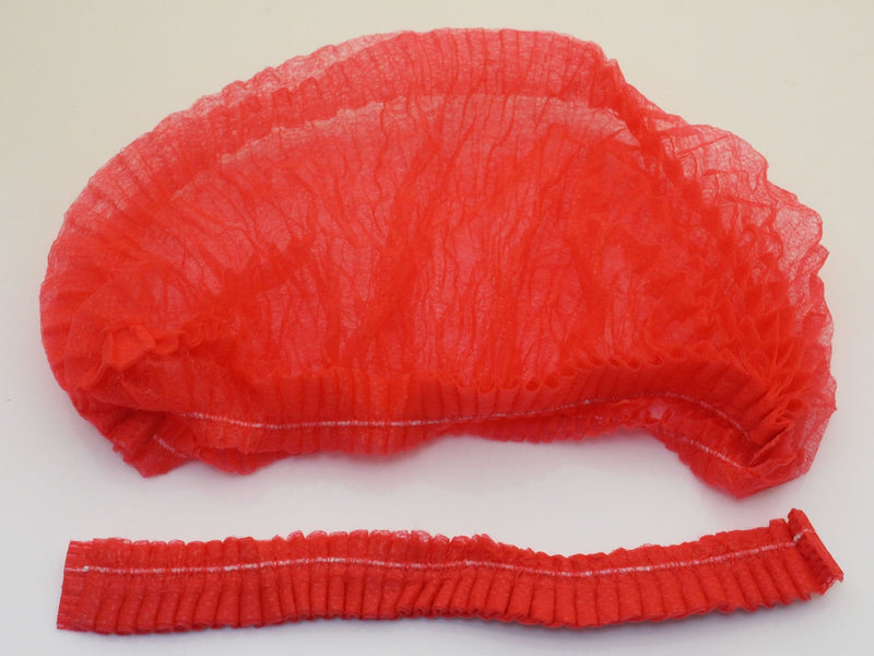 Yes!Fresh 100 Pieces Disposable Non-Woven Clip Caps Mop Caps Hairnets Head Cover, 21", with 6 Colors for You to Choose (Red) Red - NewNest Australia