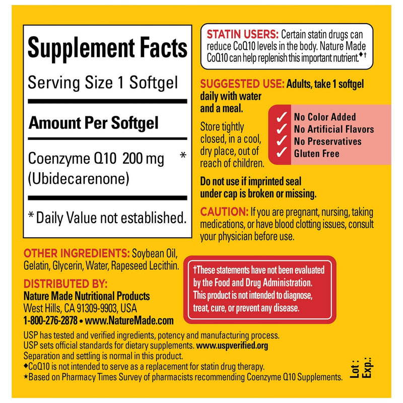 Nature Made CoQ10 200 mg Softgels, 40 Count for Heart Health - NewNest Australia