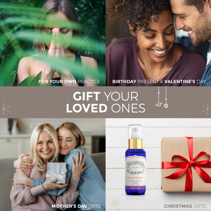 BALIPURA - Healing Crystals Auric blends of essential oils of cinnamon and grapefruit, amethyst, sodalite & clear quartz. "Let Go" Aura Mist Handmade in Bali, 100ml Let go - NewNest Australia