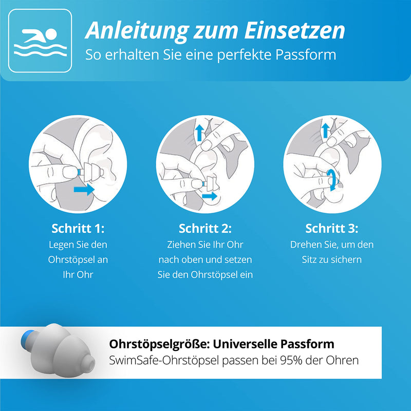 Alpine Swimsafe Ear Plugs For Swimming Waterproof Ear Plugs For Water Sports Keeps Water Out And Prevents Infection Comfortable Hypoallergenic Material Reusable - NewNest Australia