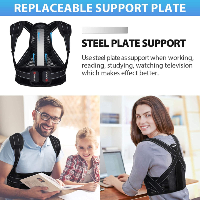 AVIDDA Posture Corrector for Men Women, Back Brace with Replaceable Support Plate, Breathable and Adjustable Back Support Providing Pain Relief from Back, Neck & Shoulder M (Pack of 1) - NewNest Australia