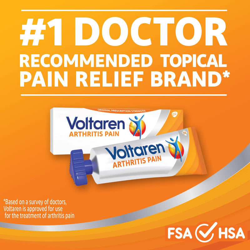 Voltaren Arthritis Pain Gel for Topical Arthritis Pain Relief, #1 Doctor Recommended Topical Pain Relief Brand, No Prescription Needed - 3.5 oz/100 g Tubes (Pack of 2) - NewNest Australia