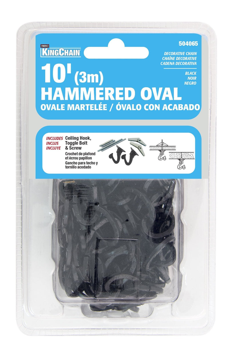 KingChain 504065 Hammered Oval Decorative Chain Kit, Black - NewNest Australia