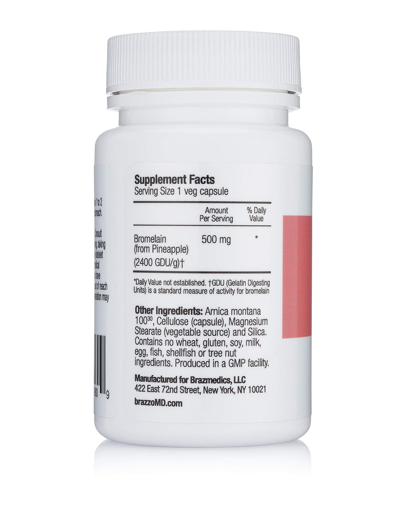 brazzoMD Bromelain with Arnica Tablets, 60 tablets, Plastic Surgeon developed to assist in natural healing - NewNest Australia