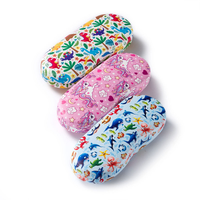 FEFI - Children's glasses case (hard case) with funny motifs - including glasses cleaning cloth/sea microfiber cloth - NewNest Australia