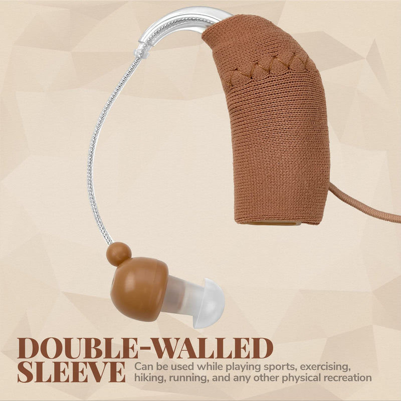 Hearing Aid Protectors and Clip - Corded Fabric Cover with Clasp Protects from Dirt Dust Sweat & Moisture Reduces Wind Noise & Prevents Loss Fits Most (1-Inch, 1.25-Inch, 2-Inch) BTE Devices - NewNest Australia