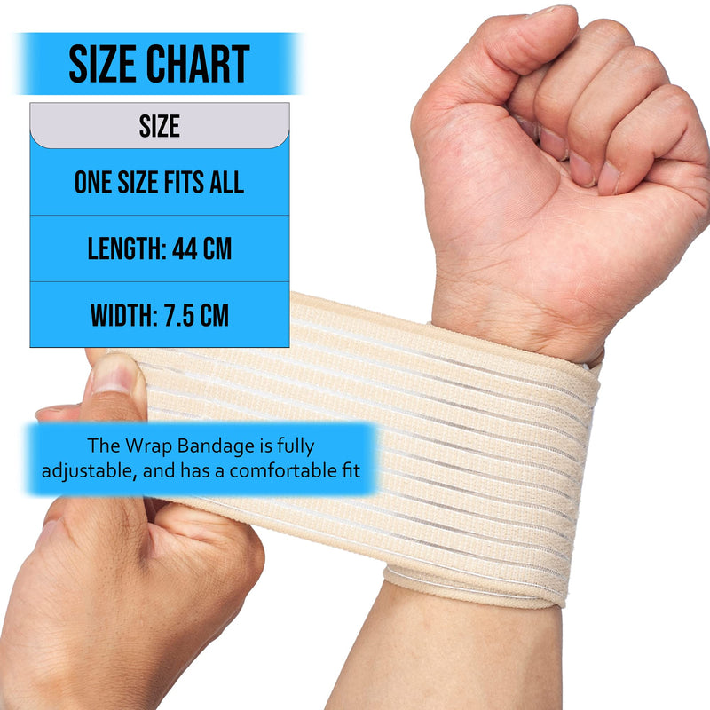 360 RELIEF - Wrist Support Wrap Compression Brace for | Sports Injury, Relieve Muscle Pain, Sprain, Fitness, Gym Crossfit, Weightlifting, Powerlifting | Beige with Mesh Laundry Bag | - NewNest Australia