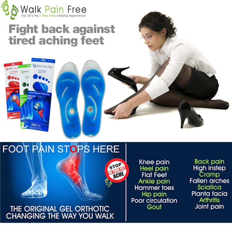 Orthotic Gel Insoles, Boost Magnetic Technology | Walk Pain Free COMFORT Insoles | Reduce Heel Pain, Plantar Fasciitis, Flat Feet | Supplying NHS & Emergency Services MEDIUM: 6 to 9 UK Green - NewNest Australia