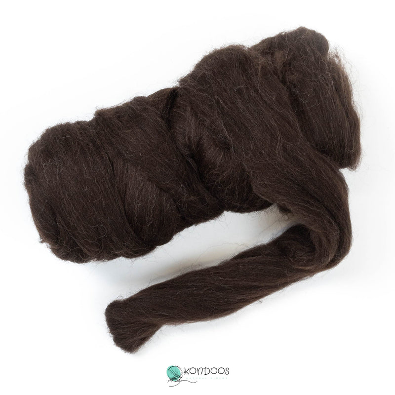 100% Natural Wool roving, 8 OZ. Best Highland Wool fo Needle Felting, handcrafts and Spinning. Natural Colours, un-Dyed. (Dark Chocolate, 8 oz) Dark Chocolate - NewNest Australia