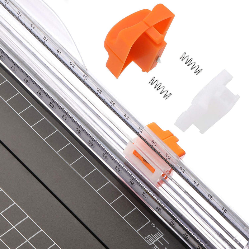Firbon A4 Paper Cutter 12 Inch Titanium Paper Trimmer Scrapbooking Tool with Automatic Security Safeguard and Side Ruler for Craft Paper, Coupon, Label and Cardstock (Black) - NewNest Australia