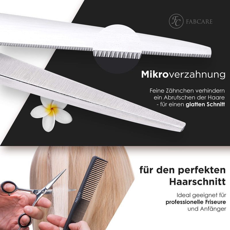 Fabcare Professional Hair Scissors With Comb And Case - Hair Cutting Scissors With Micro-Serration & Precision Screw - 5.5 Inches - Extra Sharp Hairdressing Scissors Made Of High-Strength Knife Steel - With Bonus Ebook - NewNest Australia