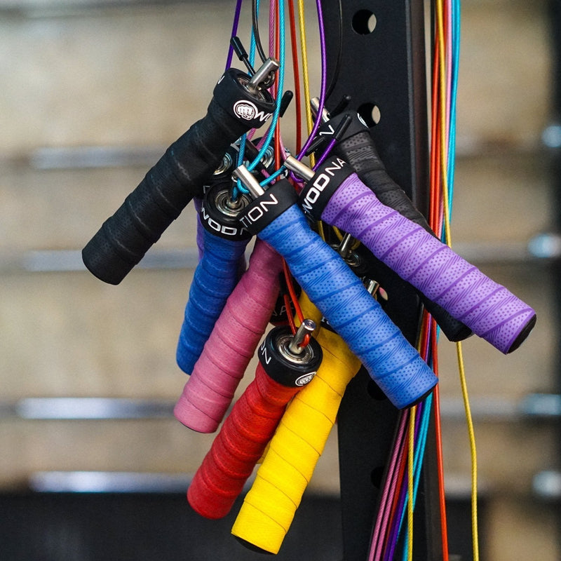 WOD Nation Attack Speed Jump Rope : Adjustable Jumping Ropes : Unique Two Cable Skipping Workout System : One Thick and One Light 11 Foot Cable : Perfect for Double Unders forCrossfit : Fits Men and Women Pink - NewNest Australia