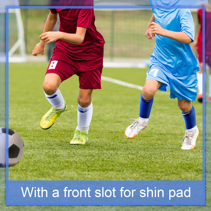 3 Pairs Kids Soccer Shin Guard Socks Breathable Calf Shin Guard Covers Shin Guard Holders Soccer Socks with Pockets Medium - NewNest Australia