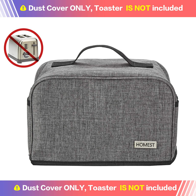 HOMEST Toaster Dust Cover with Pockets Compatible with Cuisinart 2 Slice Toaster, Can Hold Jam Spreader Knife & Toaster Tongs, Dust and Fingerprint Protection, Grey Gray Fit For Cuisinart 2 Slice Toaster - NewNest Australia