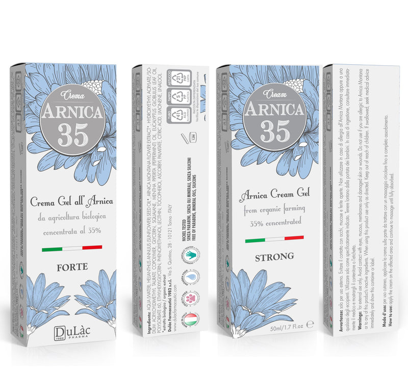 Dulàc Arnica Gel Cream Extra Strong 50ml Great for Muscle and Joint Massage, Even After Sports, Made in Italy with 35% Organic Arnica Montana, Cooling Effect - NewNest Australia