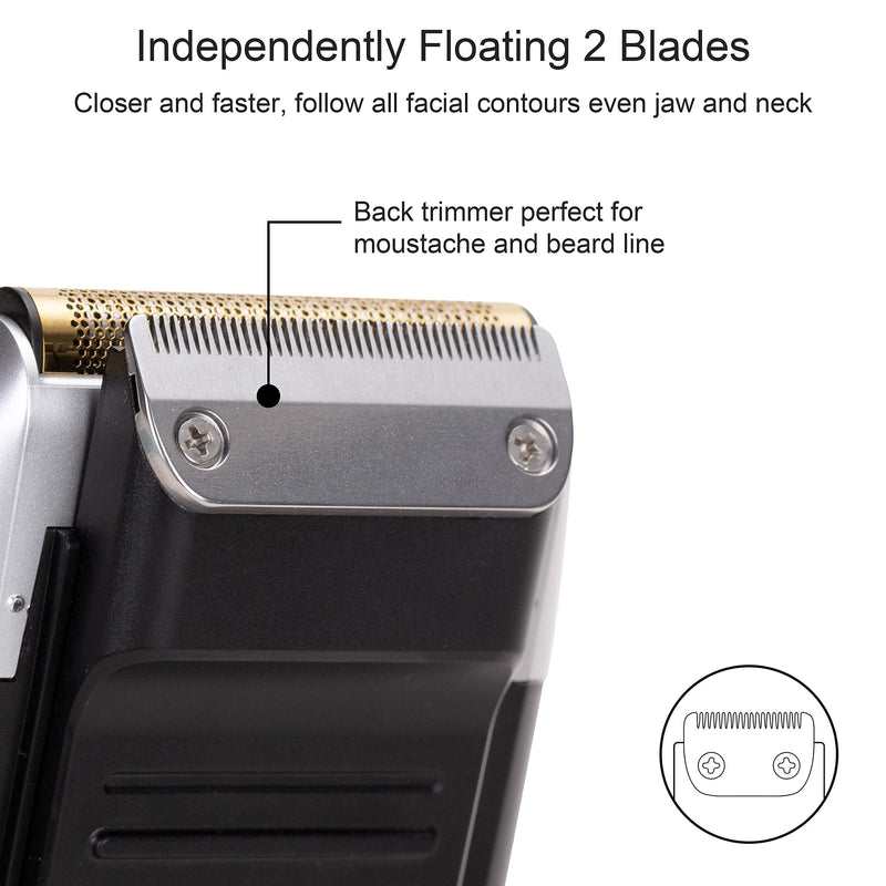 KEMEI Foil Shaver for Men Electric Razor with Bald Shaving Cordless Electric Shaver with LED Display Black - NewNest Australia