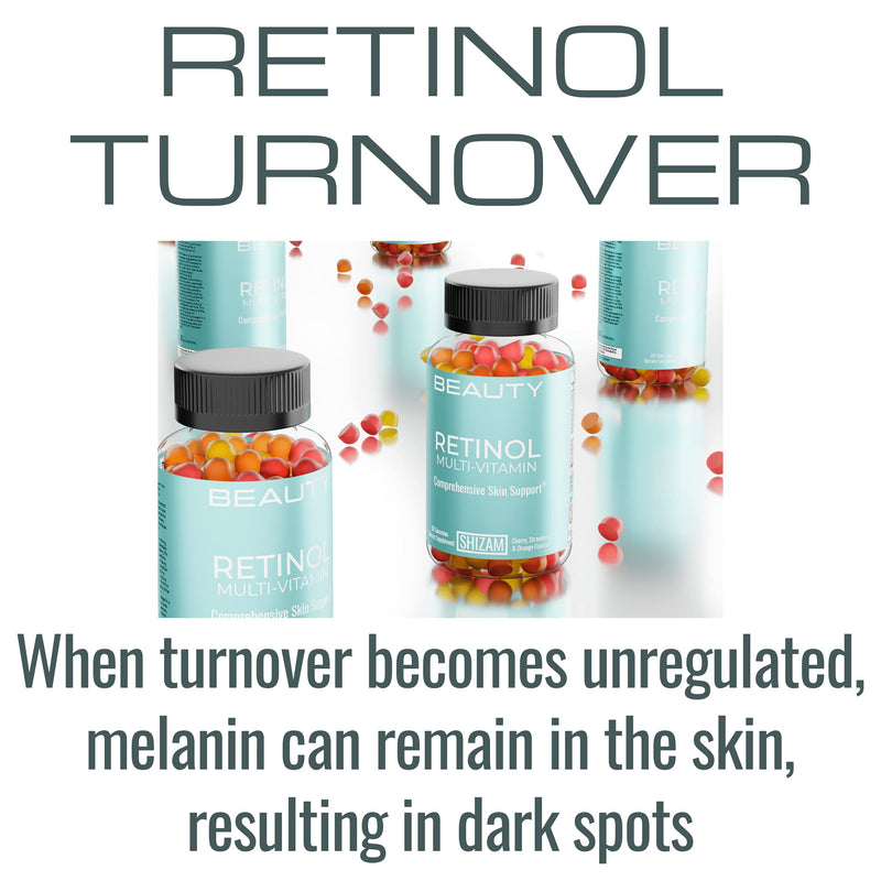 Retinol Beauty Multi-Vitamin Gummies w/ A B-5 B-6 B-9 Folate Folic Acid B-7 Biotin B-12 C E Iodine & Zinc for Skin-Care Anti-Aging Hair-Loss Growth Wrinkles Turn-Over Collagen Production for Women - NewNest Australia
