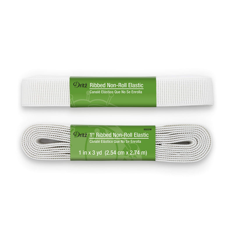 Dritz 9502W 1" Ribbed Non-Roll Elastic, White - NewNest Australia