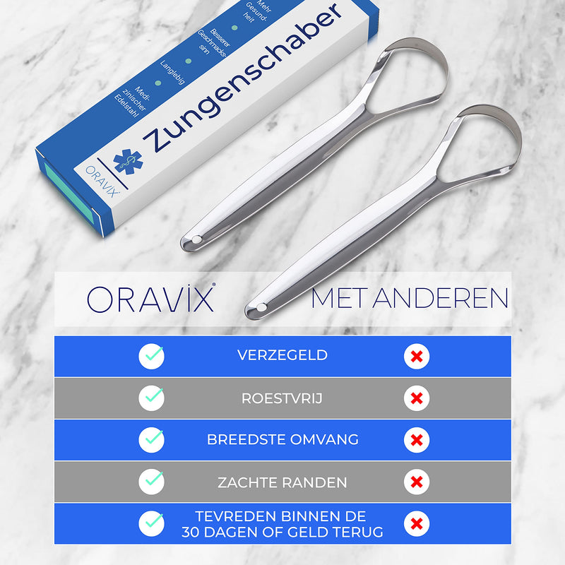 Tongue Scraper Stainless Steel | Tongue Cleaner Set | Tongue Cleaner | Stainless Steel Tongue Brush | Tongue Scraper | Tongue Cleaner | Stainless Steel | Oravi X - NewNest Australia