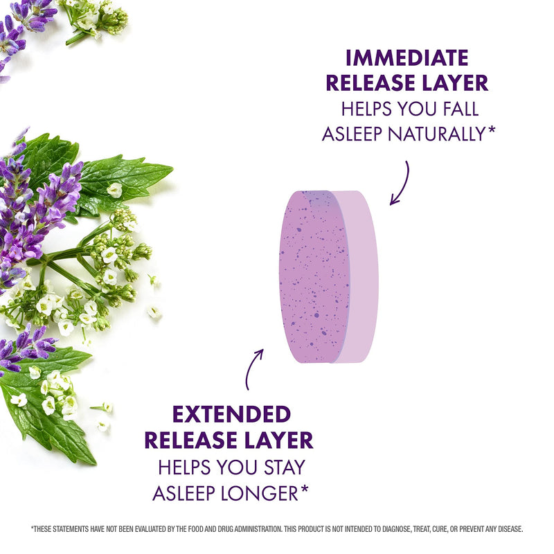 ZzzQuil PURE Zzzs, All Night Extended Release, Melatonin Sleep Aid Supplement with Lavender & Valerian Root, Sleeping Pills for Adult, Drug-Free, 28 Tablets (Pack of 2) - NewNest Australia