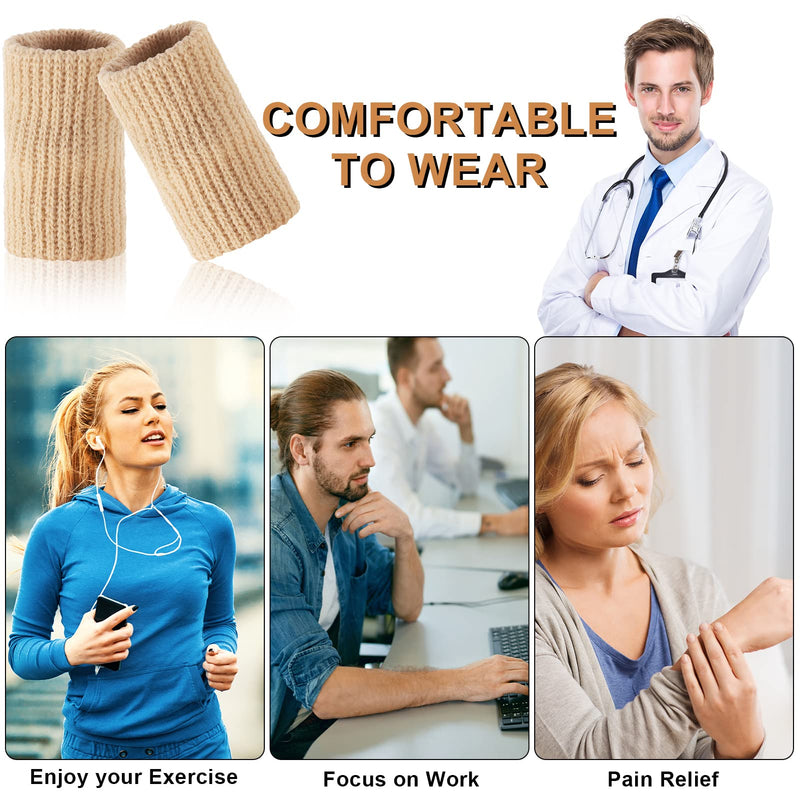Heyu-Lotus 10 Pcs Finger Compression Sleeves Support,Breathable Finger Sleeve Protectors Thumb Brace Support for Finger Arthritis Swelling,Finger Splint Compression Protector for Pain Relief Beige - NewNest Australia