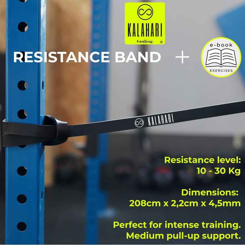 KALAHARI Resistance Bands Pull Up assist plus exercise Ebook – Power band Fitness for Strength Training, Gym, Yoga, Sport, Home, Stretching, Crossfit - Powerlifting long loop bands BLACK + YELLOW YELLOW + BLACK (15 - 65 LBS) - NewNest Australia