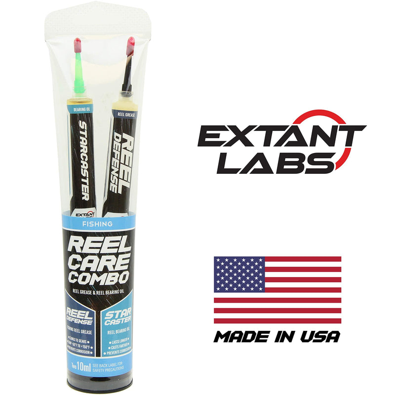 Extant Labs Reel Care Combo: Fishing Reel Oil and Grease Kit, 2X 10ml Syringe - Spinning, Baitcasting, Freshwater, Saltwater, Hardwater Reel Maintenance - Low Temp Performance -50F/-40C - NewNest Australia