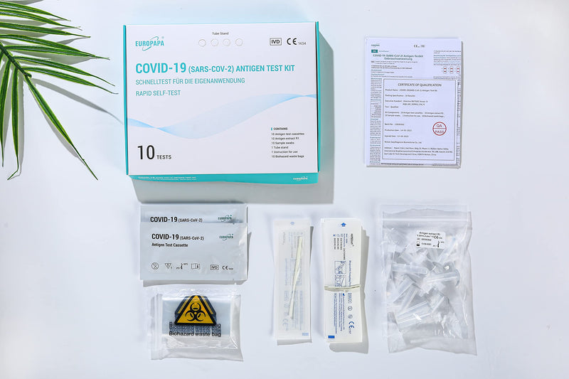 Europapa 10 X Corona Lay Test Self-Test Covid-19 Antigen Test For Sars-Cov-2 Quick Test For Self-Use Test Cassettes Sample Swabs Antigen Extract Individually Packed - NewNest Australia