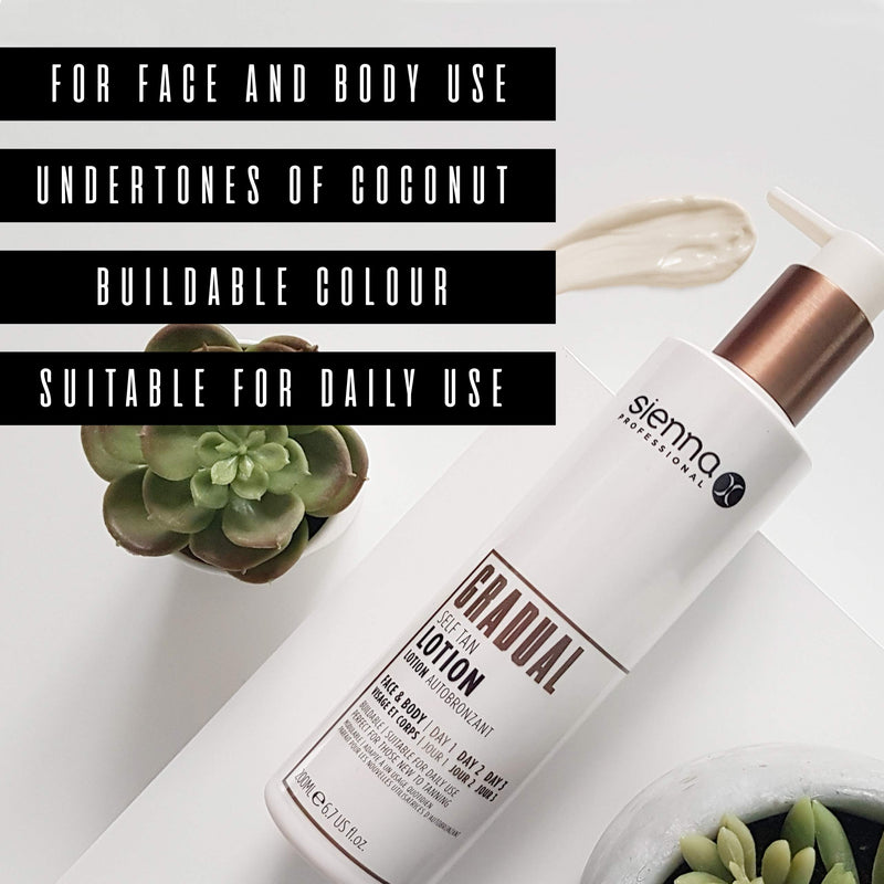 Sienna X Untinted Gradual Self Tan Lotion 200ml. For A Natural, Glowing, Streak Free Tan. Vegan Moisturiser With Anti-Cellulite Formula. Quick Drying And Non Sticky Tan with Coconut Scent. - NewNest Australia