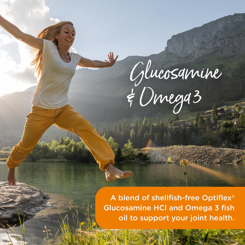 Healthspan Glucosamine & Omega 3 | 120 Capsules | Joint Health | Added Vitamin C | 400mg Optiflex Glucosamine HCI | 300mg Omega 3 Fish Oil | Highly Purified & Sustainably Sourced - NewNest Australia