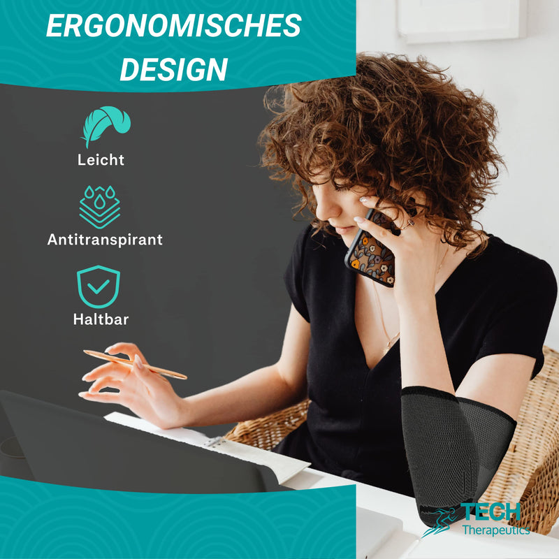 Tech Therapeutics Elbow Support For Tennis Elbow, Tendonitis And Golfer'S Arm - For Firm And Comfortable Support For Gymnastics, Crossfit, Weightlifting, Paddle, Tennis And Break - M - NewNest Australia