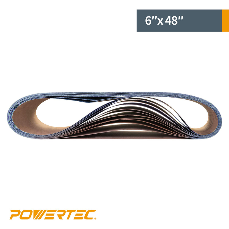 POWERTEC 464806Z-3 6" x 48" Sanding Belts, 60 Grit Zirconia Metal Grinding Sand Paper – 3 Pack - NewNest Australia