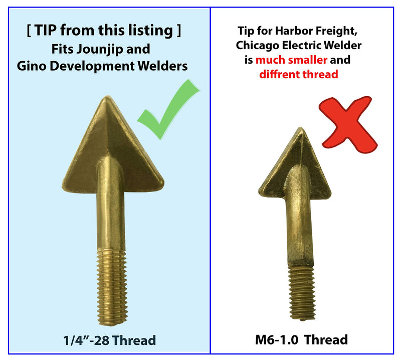 2pc Jounjip Replacement Tips for Jounjip or Gino Brand 80 Watt Plastic Welding Kits - 1/4"-28 Thread - NewNest Australia