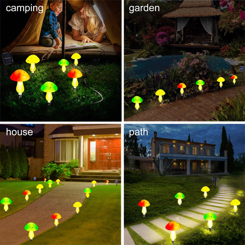 Solar Mushroom Lights Outdoor Waterproof, LED Landscape Lights Pathway Lights Solar Powered with 6 Cute Mushrooms for Garden, Yard, Path, Fence, Lawn, Christmas and Wedding Decoration - NewNest Australia