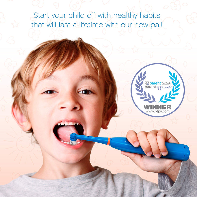 Brusheez® Kids Electric Toothbrush Set (Carnivore Edition) - Battery Operated, Soft Bristles, Easy On/Off, 2 Brush Heads, Animal Cover, Sand Timer, Rinse Cup, and Base - Ages 3+ (Buddy The Bear) Buddy the Bear - NewNest Australia