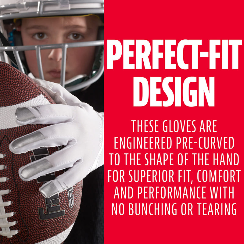 Franklin Sports Supratak Football Receiver Gloves - White/Chrome - Adult Large - NewNest Australia