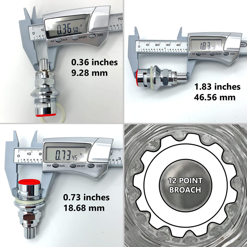 Generic P-P Faucet Ceramic Disc Stem, Quarter Turn, For Hot Water Applications - NewNest Australia