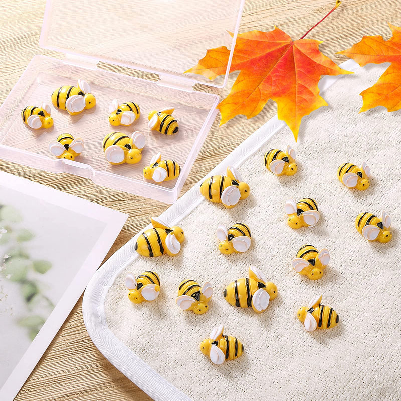 CCOZN 35 Pieces Tiny Resin Bees, Resin Bee Decors Resin Bumblebees Embellishment with Box DIY Wreath Bees Decoration for DIY Crafts Scrapbooking Party Home Decor, 0.98inch 0.75inch 0.55inch - NewNest Australia