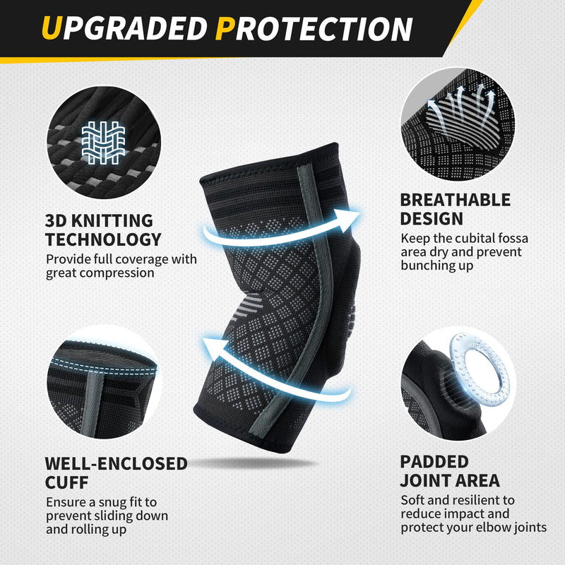 Cambivo 2 X Elbow Support For Men And Women, Tennis Elbow Bandage With Gel Pad And Side Stabilizers, Bandage Elbow For Pain Relief For Tennis Elbow, Golfer'S Elbow, Tendonitis - NewNest Australia