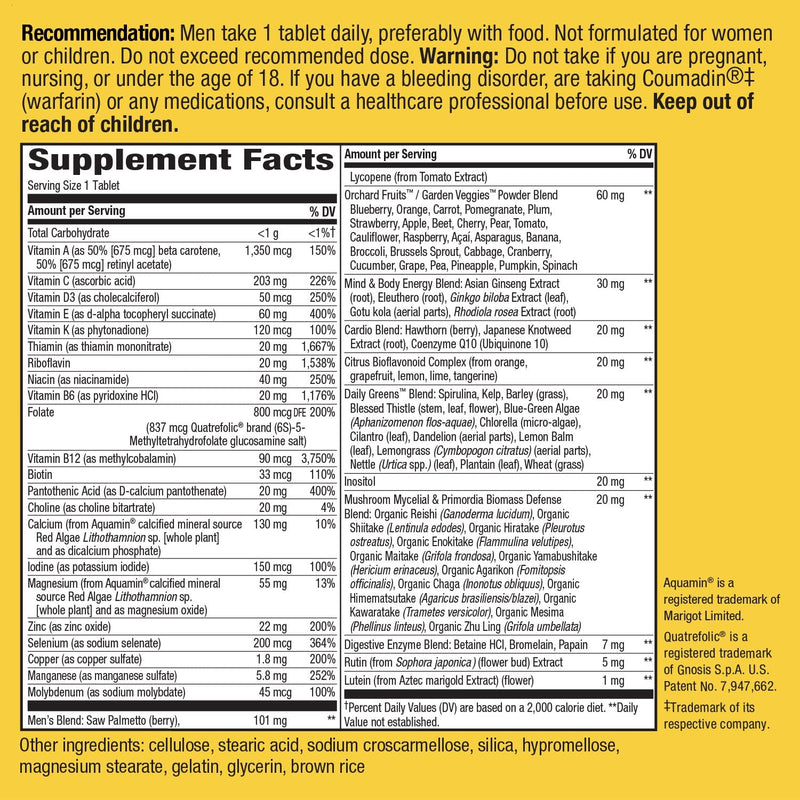 Nature’s Way Alive! Men’s 50+ Ultra Potency Complete Multivitamin, High Potency B-Vitamins, 150 Tablets Men's 50+ 150 Count - NewNest Australia